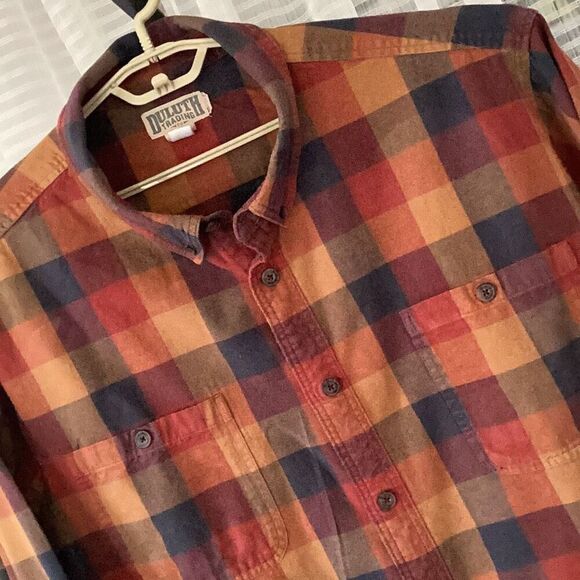 Duluth Trading Co. Plaid Flannel Work Shirt Men’s 4X Long Sleeve Relaxed Fit - Picture 1 of 6